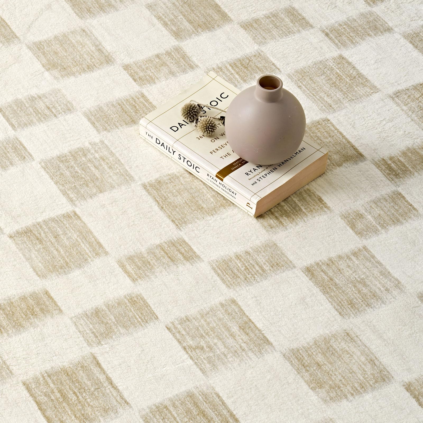 EVERGRACE Checkered Plaid Area Rug 6x9, Soft Faux Wool Rugs Washable Anti Slip Rugs Large Rug Carpet for Entryway Bedroom Living Room Hallway Kitchen Dining Room and Laundry Room, Beige