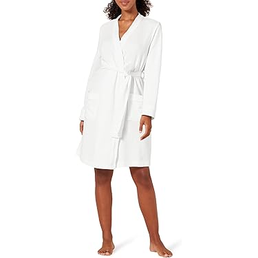 Amazon Essentials Women's Lightweight Cotton Waffle Mid-Length Bathrobe (Available in Plus Size)