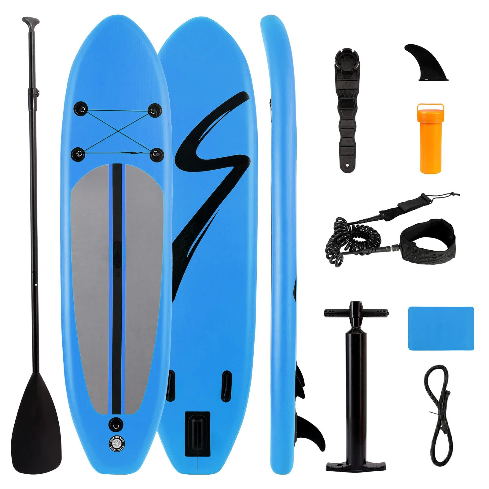 Stand Up Paddle Board, Inflatable Paddleboard With Sup Accessories & Carry Bag, Adjustable Paddle, Double Action Pump, Non-Slip Deck, Repair Kit
