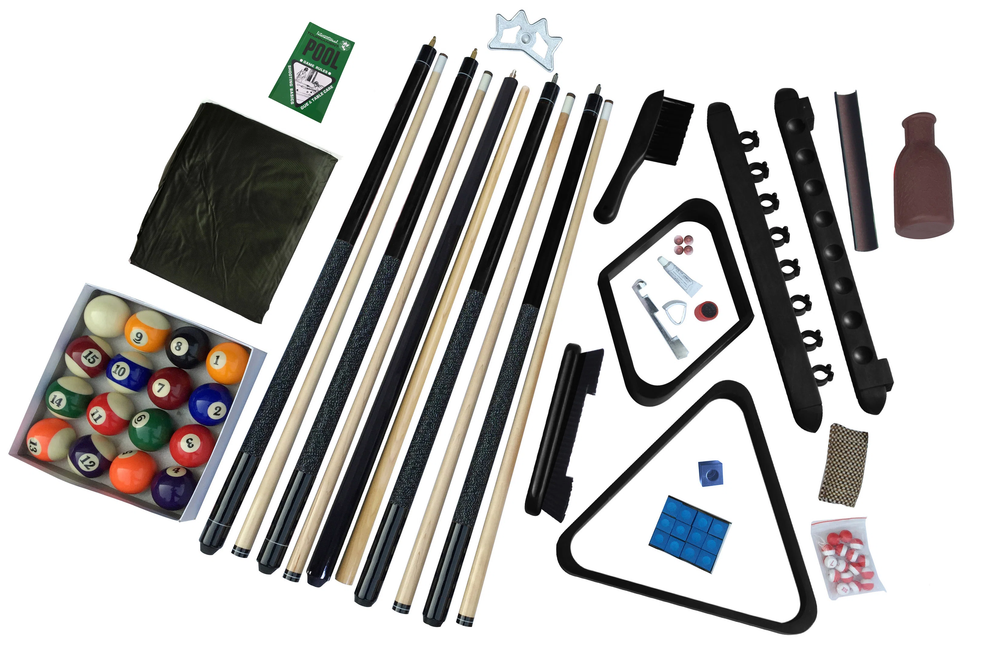 2'54'' Deluxe Black Billiards Accessory Kit