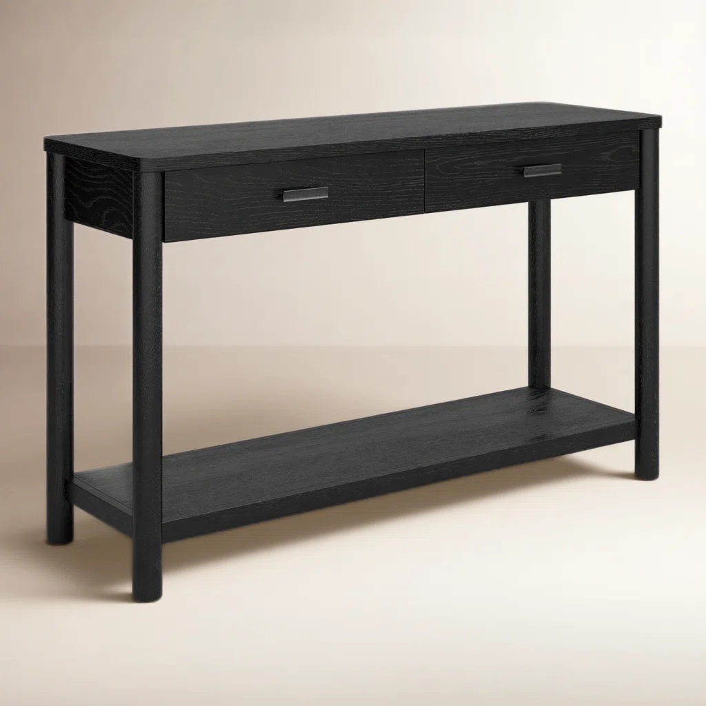Kaplan Wood 2 Drawer Console Table