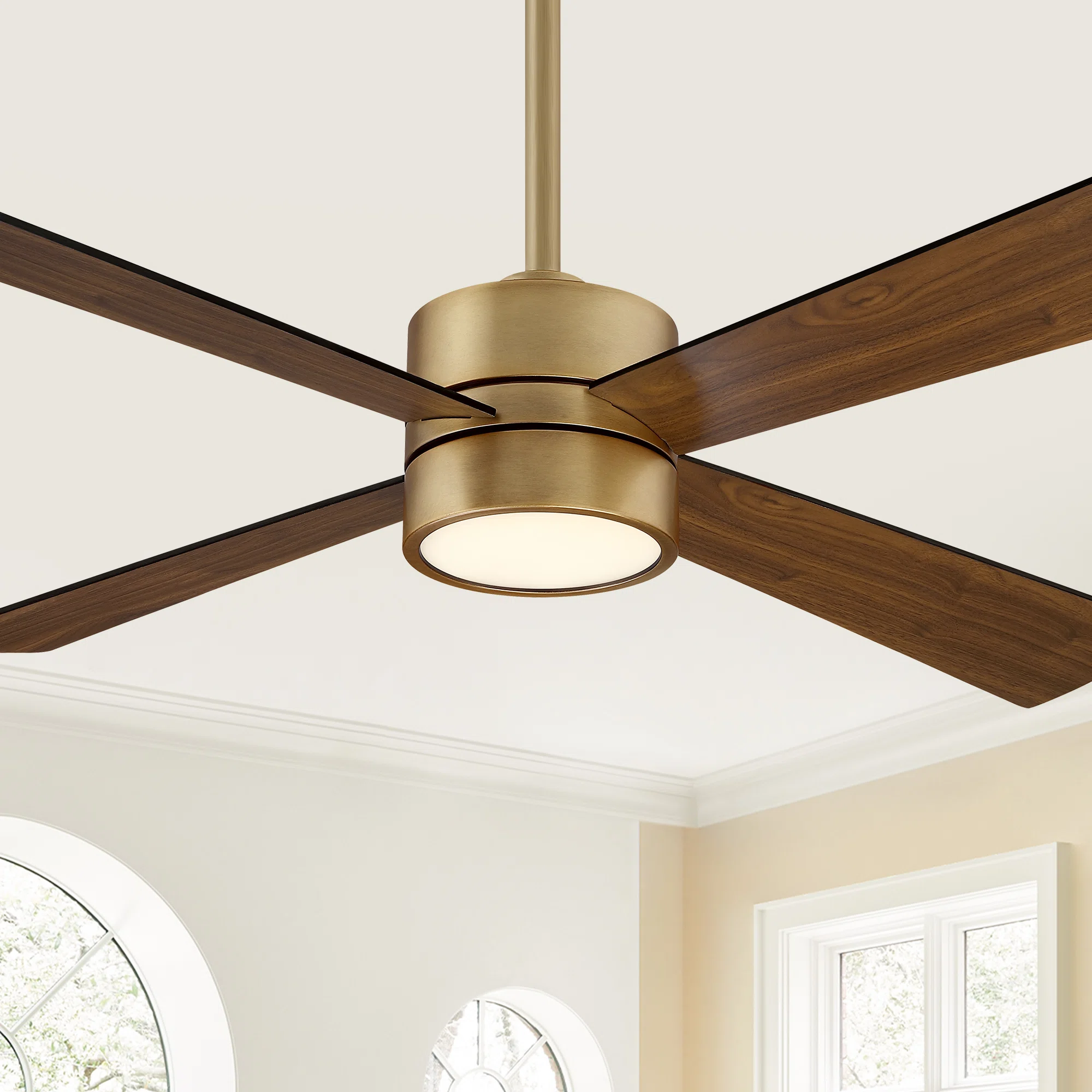 52" 4 - Blade Ceiling Fan With LED Lights And Remote Control Included