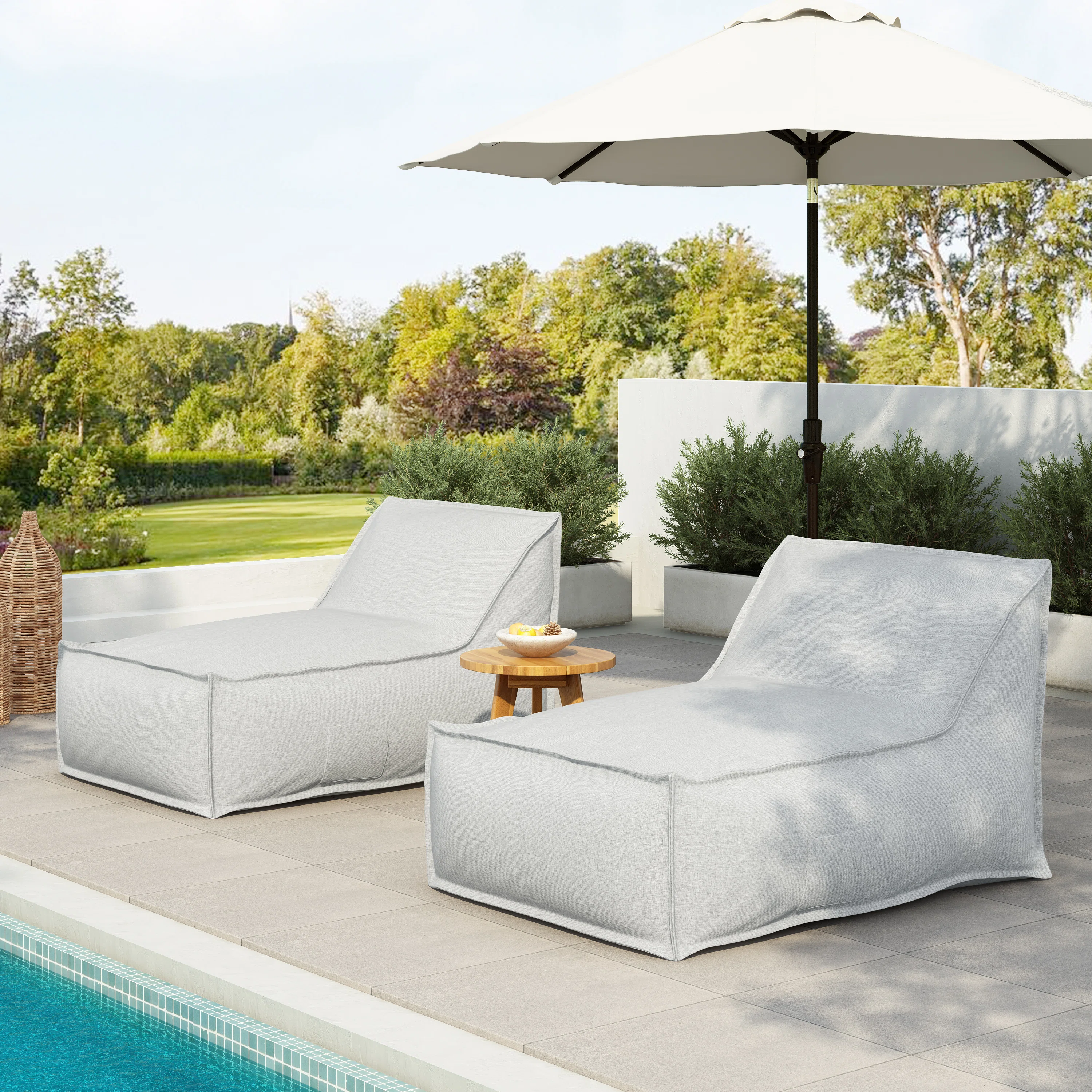 Brody Outdoor Bean Bag Lounge Chair With Removable Cover