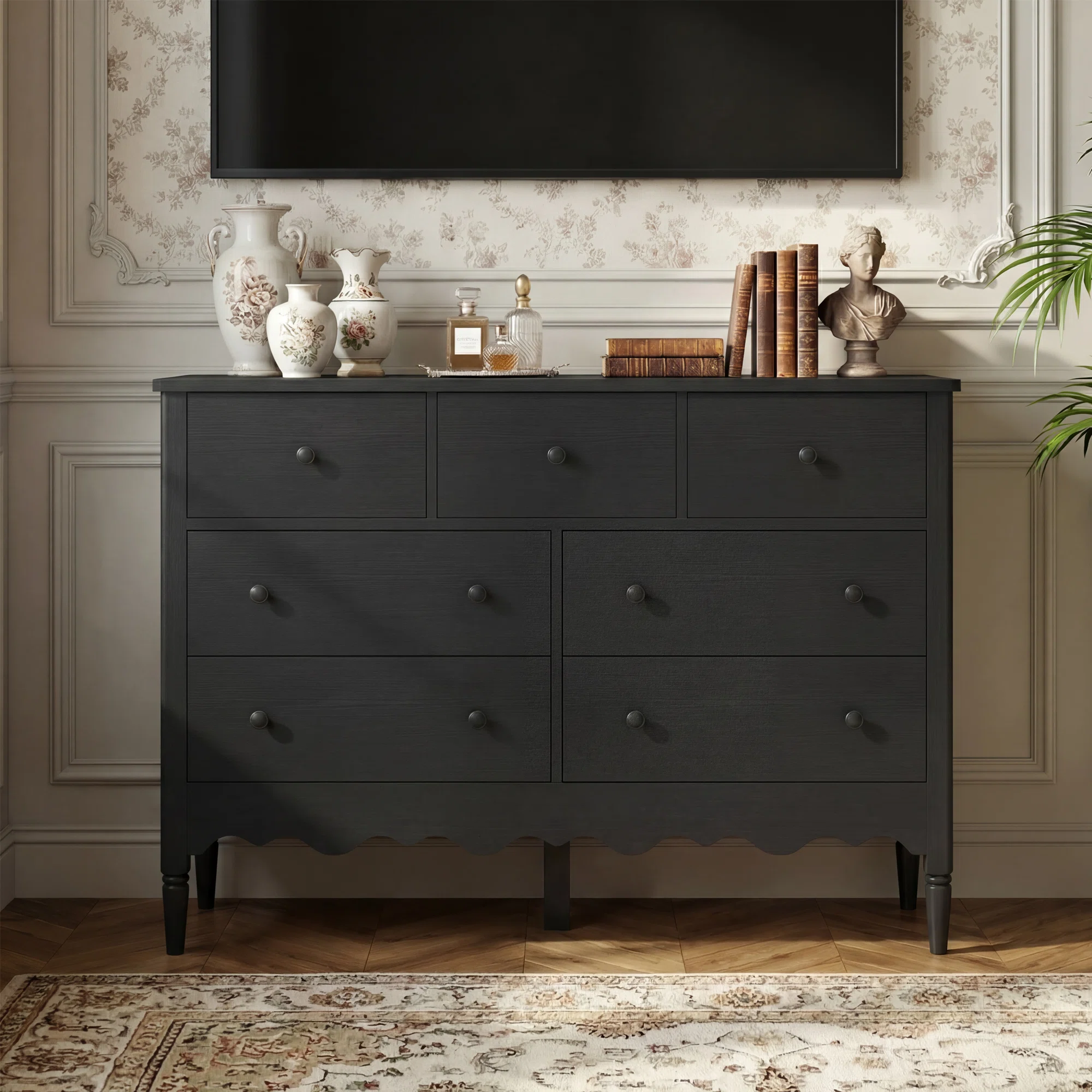 43.3" Dresser With Wood Drawers