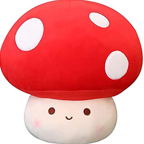 WeBingo Mushroom Plush Pillow, 9 Inch Cute Large Mushroom Decor Stuffed Animal Plushies Stuffy for Girl Boy Kid Adult, Giant Big Jumbo Soft Toy Gift for Birthday Christmas Valentine's Day
