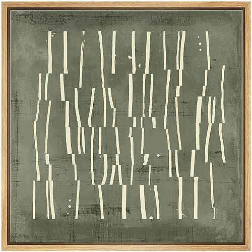 SIGNFORD Framed Canvas Print Wall Art Birch Tree Silhouette Abstract Forest Illustrations Modern Art Relax/Calm Warm for Living Room, Bedroom, Office - 24"x24" Natural