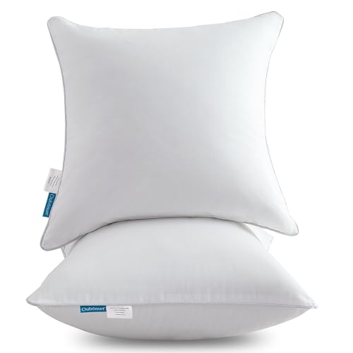 Oubonun 26 x 26 Pillow Inserts - Set of 2 - 100% Cotton Cover - 26 Inch Square - Decorative Pillow Inserts - White