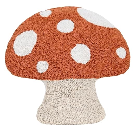 WMYDHCGD Mushroom Pillow Cute Floor Pillow Plush Sofa Funny Mushroom Home Decorative Car Pillow (Orange, 13.3in*12.9in)