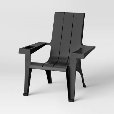 Resin Stackable Adirondack Chair Black - Room Essentials