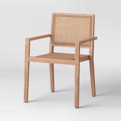 Wood Caning Stackable Patio Chair Brown - Threshold™ Designed With Studio Mcgee