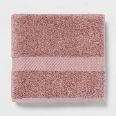 Performance Plus Bath Towel Mauve - Threshold™: Heavyweight Cotton, Fade-resistant, Oeko-tex Certified