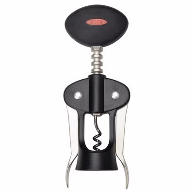 Oxo Softworks Corkscrew: Manual Wine Bottle Opener, Black, Hand Wash, Metal & Plastic, Cordless, 6.7" Height