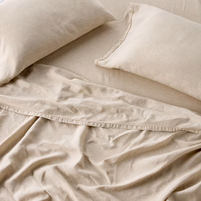 Queen 100% Linen Sheet Set Natural - Casaluna