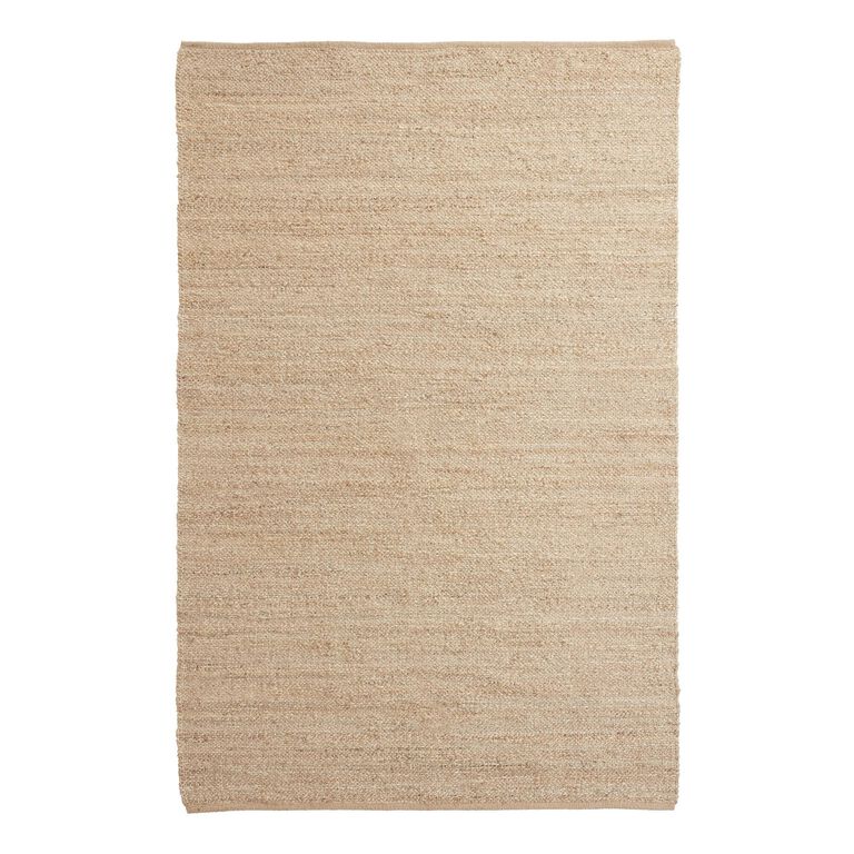 Natural Woven Jute And Cotton Reversible Area Rug