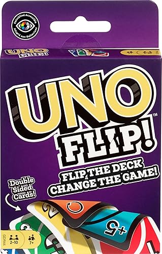 Mattel Games UNO FLIP! Card Game with Color Blind Accessible Deck for Kids, Adults & Family Night, 2 to 10 Players