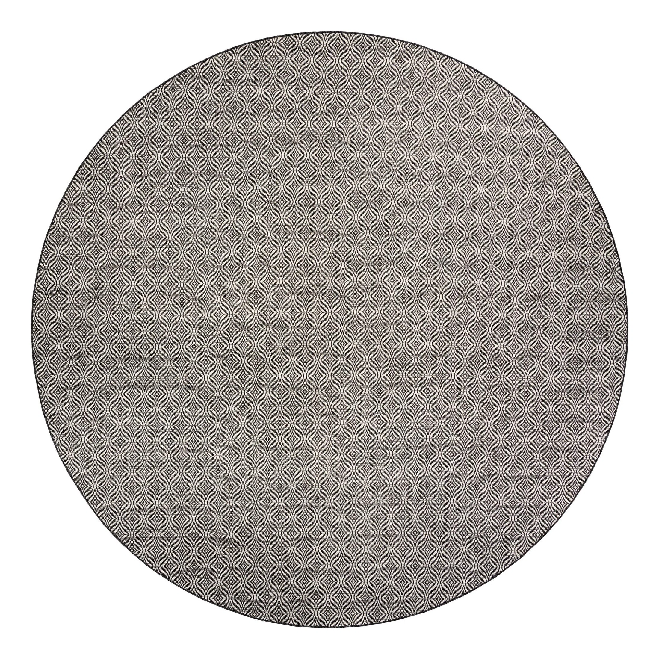 Alishba Geometric Charcoal/Ivory Indoor/Outdoor Area Rug