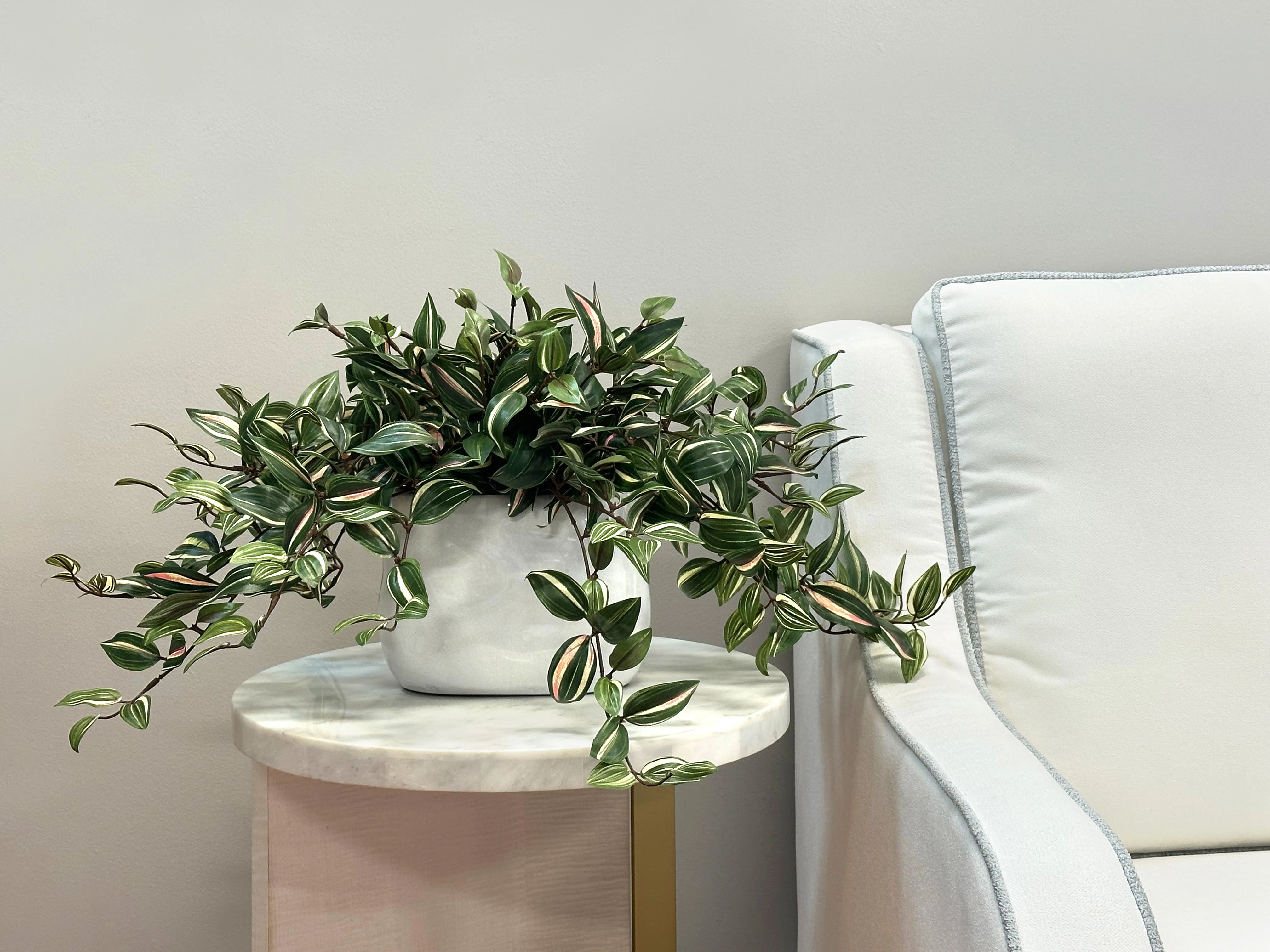 Karas Faux Tradescantia Plant in Ceramic Vase