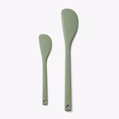 2pc Silicone Spatula Set Sage Green - Figmint™: Kitchen Utensil Set, Dishwasher-safe, Adult Use