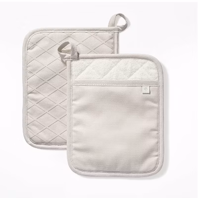 2pk Potholder Light Gray - Figmint