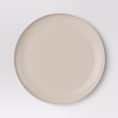 10.5'' Plastic Dinner Plate Cocoa Butter Beige - Room Essentials