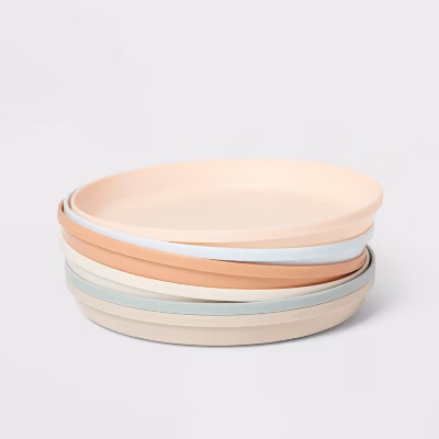 Kids' 6pc 7.4" Plastic Dinner Plate - Pillowfort™: Microwave & Dishwasher Safe, Toddler Dining Set