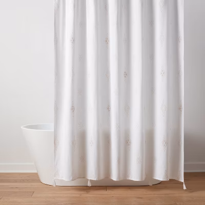 Diamond Dot Print Shower Curtain Cream/pink - Threshold