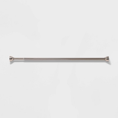 72" Rust Proof Stainless Steel Two-way Mount Round Finial Shower Curtain Rod Brushed Nickel - Threshold