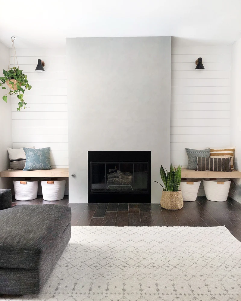 Roman Clay-Skipping Stone on Fireplace