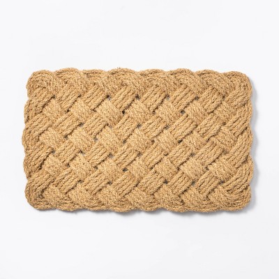 Lovers Knot Door Mat Neutral - Threshold™ Designed With Studio Mcgee: Outdoor Coir High Pile Basket Weave 1'6"x2'6