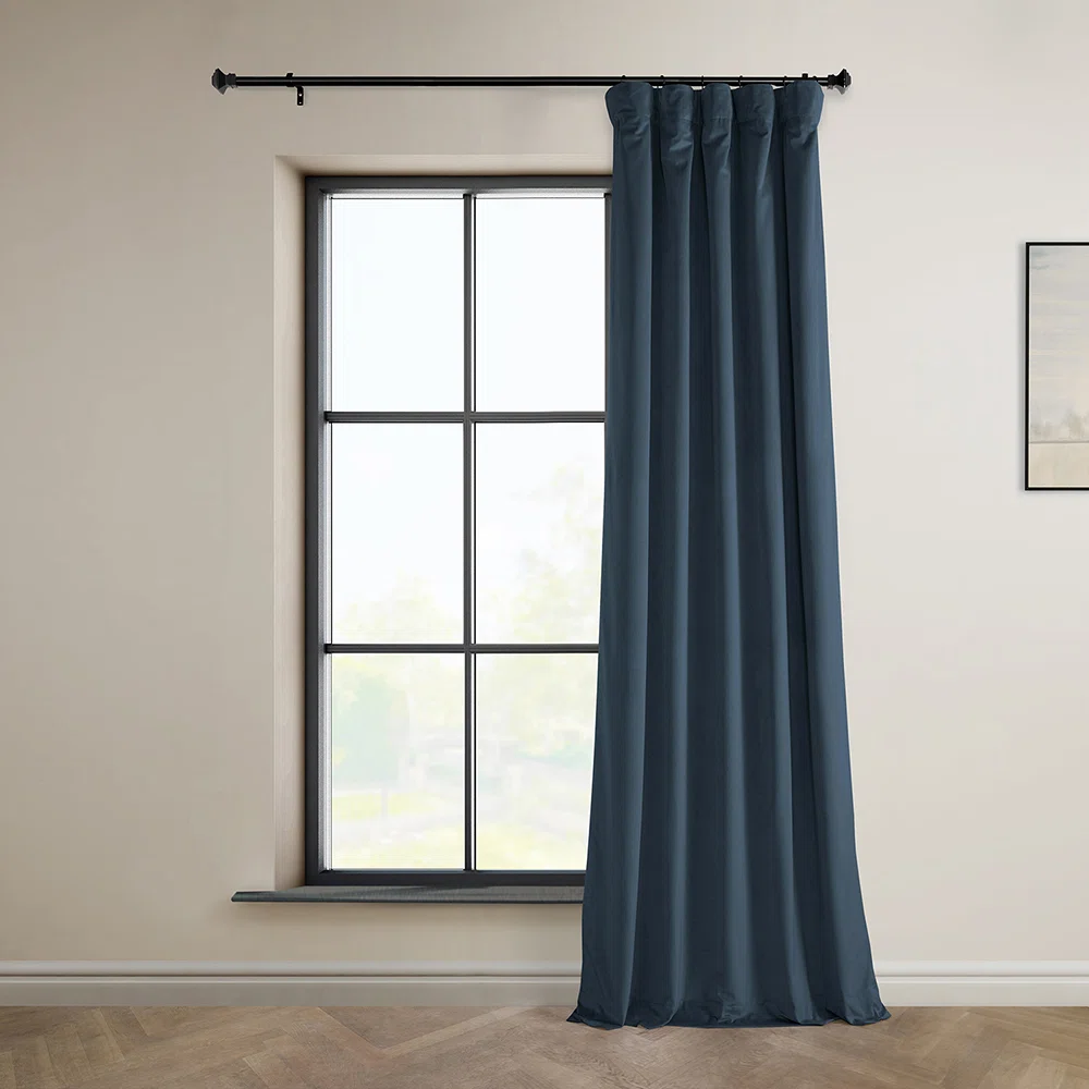 Matra Plush Velvet. Polyester Curtains for Bedroom - Room Darkening Curtains for Living Room Window Single Panel