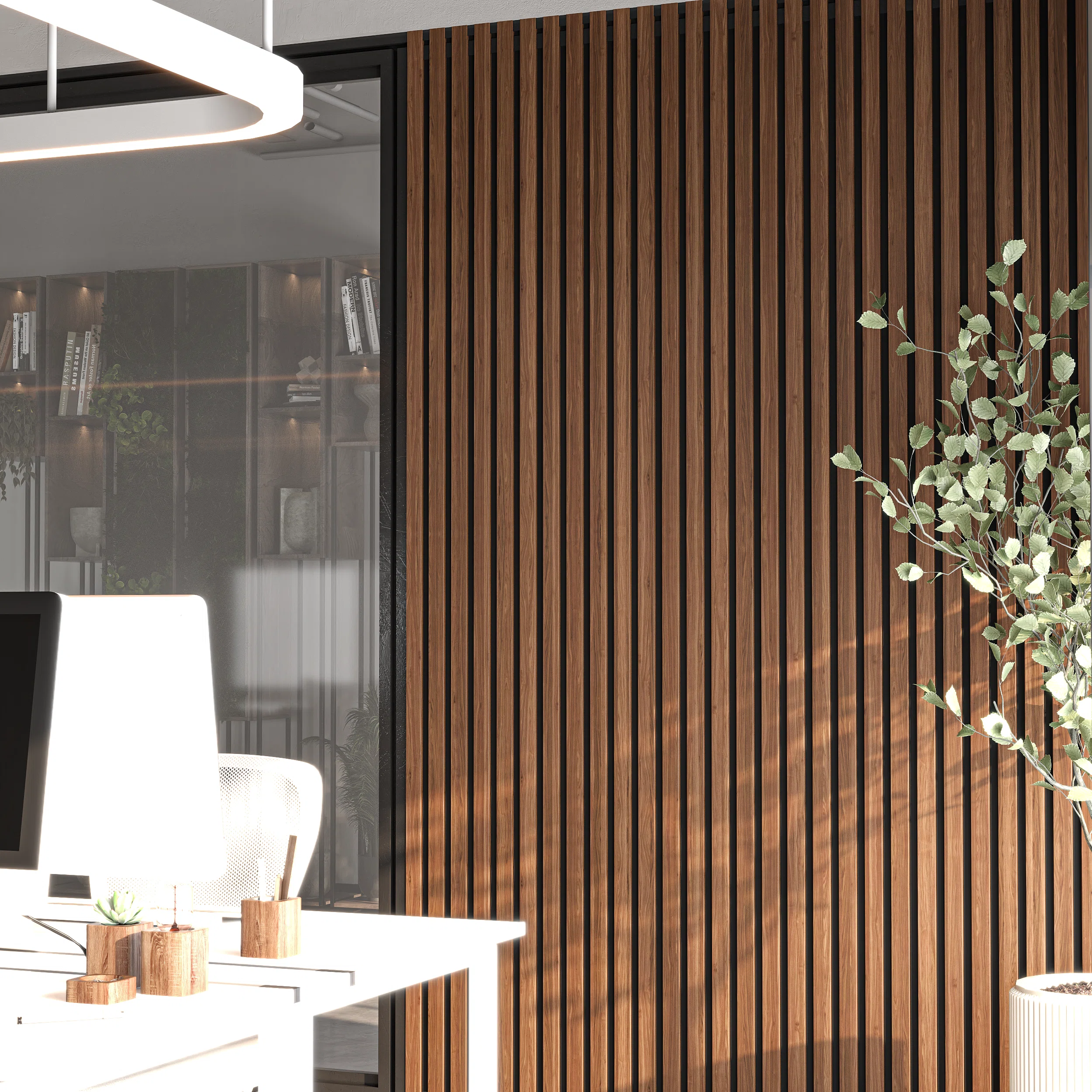 106" x 12.6" Acoustic Wood Wall Paneling, Decorative Soundproof Panels for Walls and Ceilings, 3D Slat Wood Wall Panels