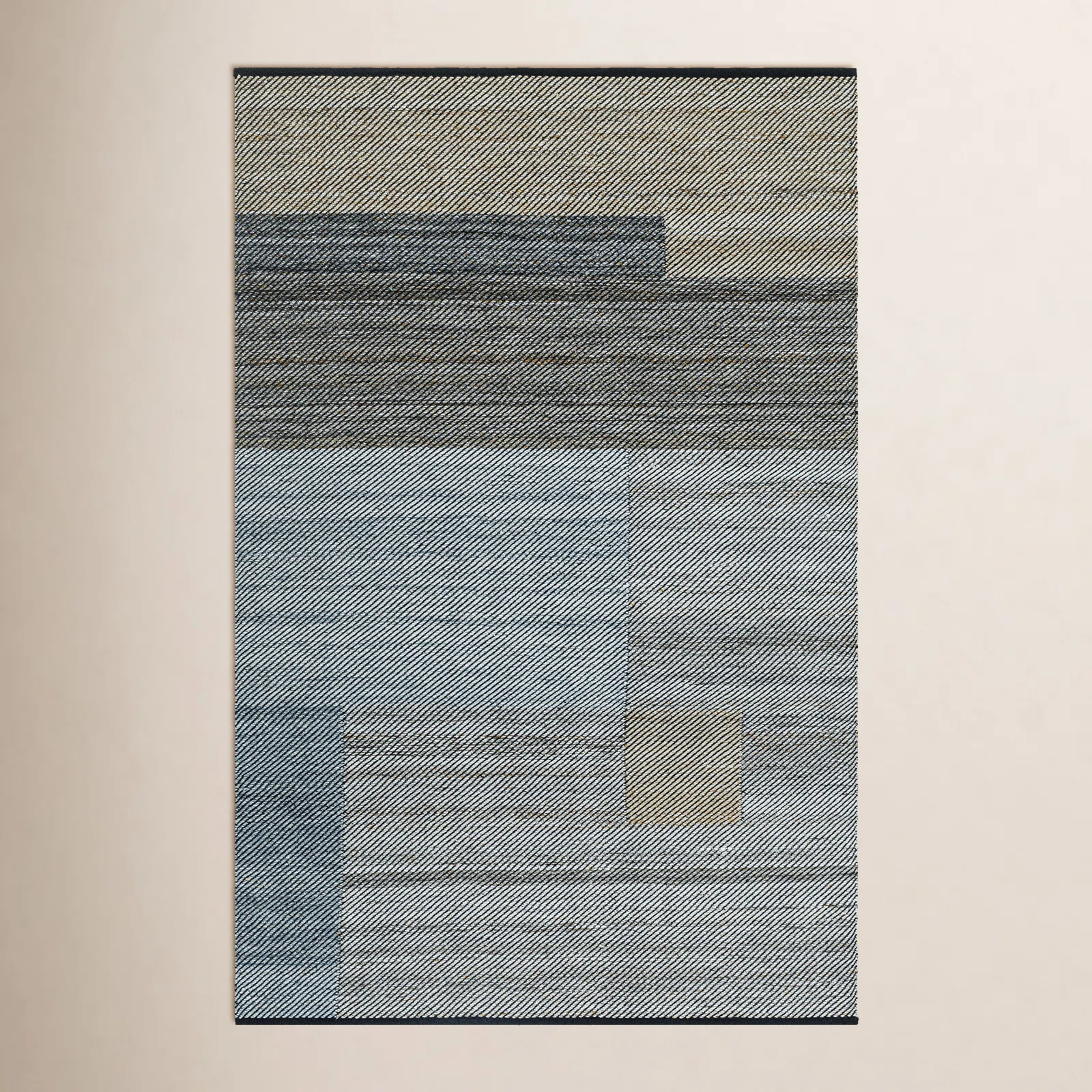 Rectangle Campbelle Patchwork Hand Woven Flatweave Recycled P.E.T. Indoor/Outdoor Area Rug in Gray