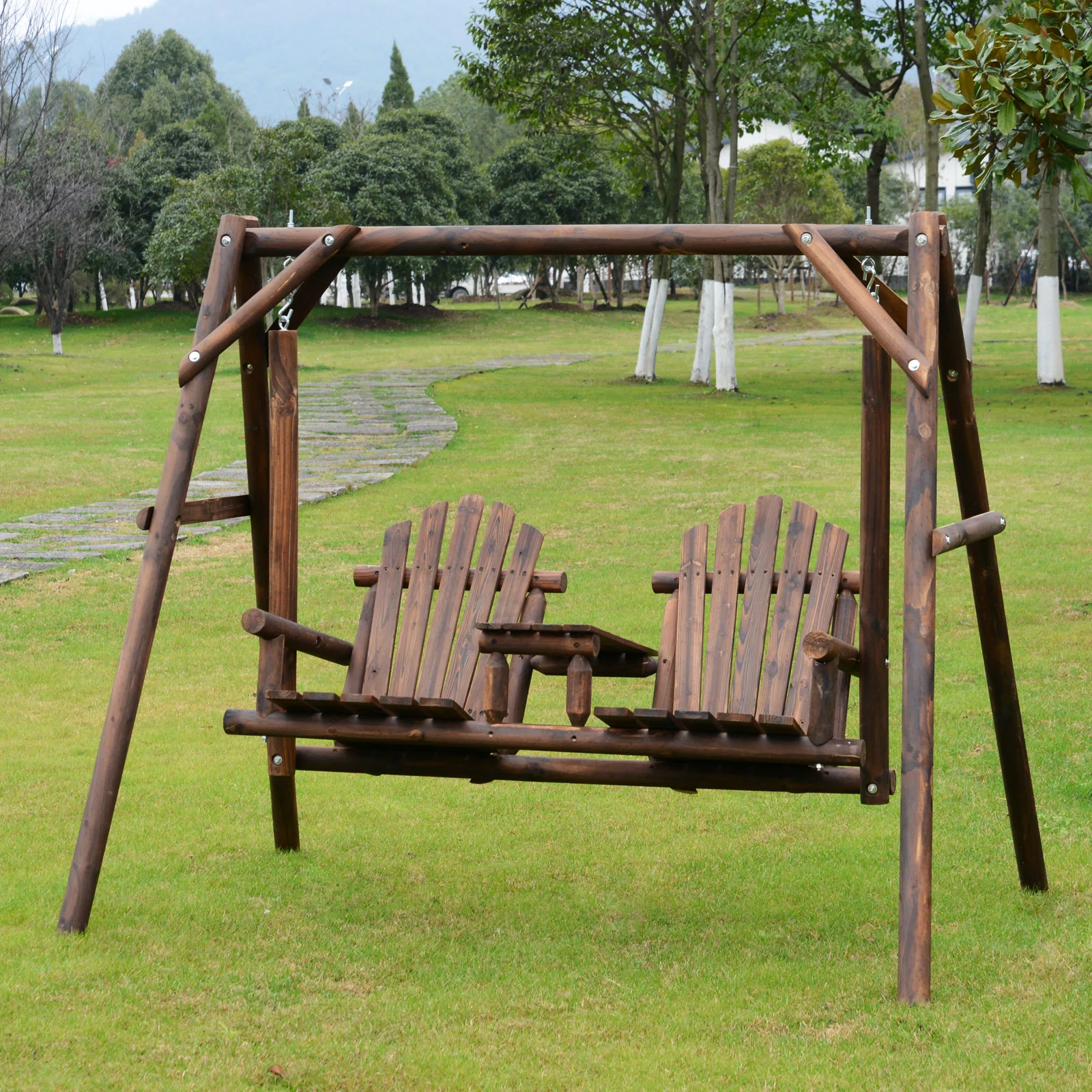 Lepley 2 Person Pine Porch Swing