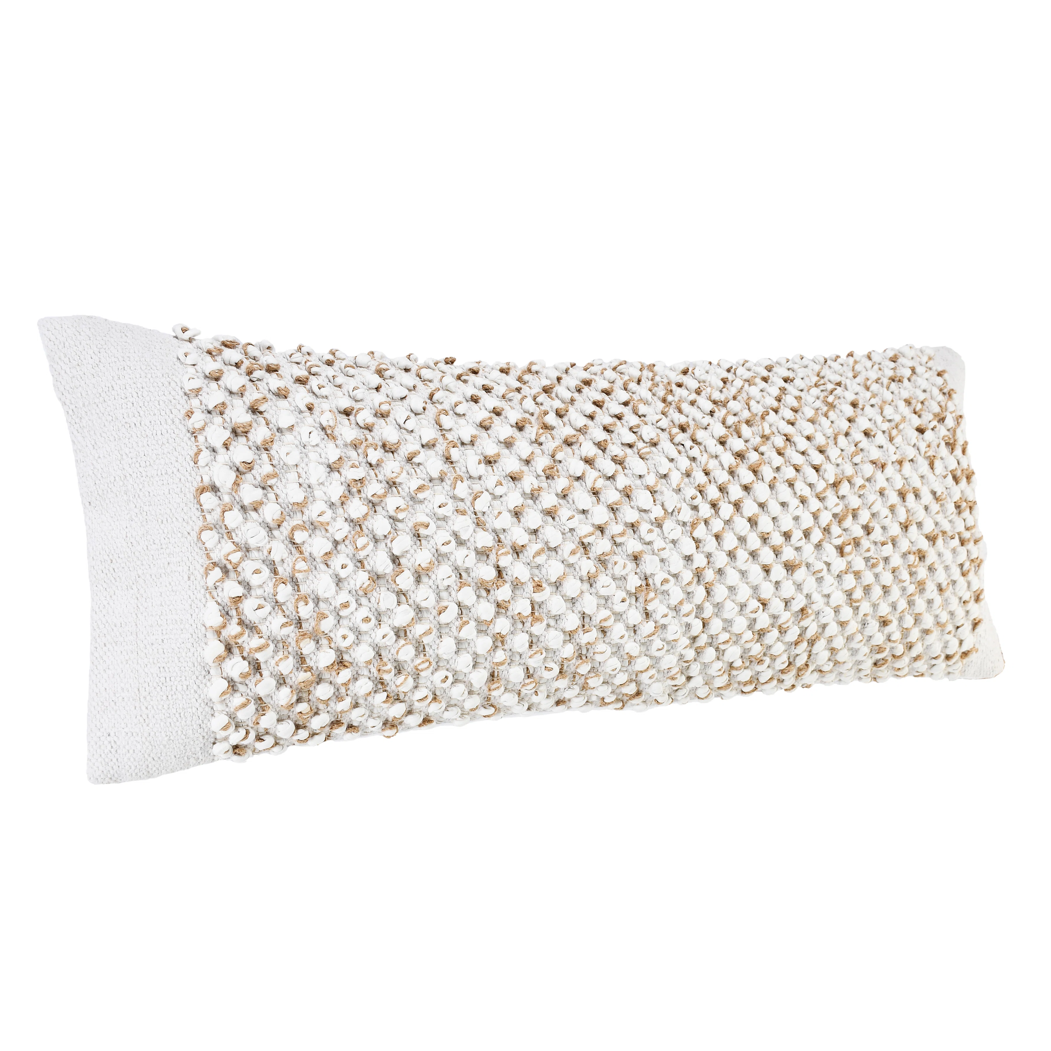 Drazen Bohemian Farmhouse Textured Knot Lumbar Throw Pillow