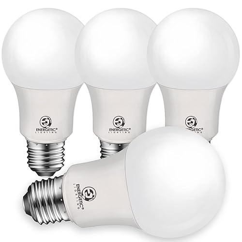 E ENERGETIC LIGHTING 40W Equivalent A19 LED Light Bulb, Soft White 2700K, ETL Listed, E26 Standard Base, Non-Dimmable LED Light Bulb, 4-Pack