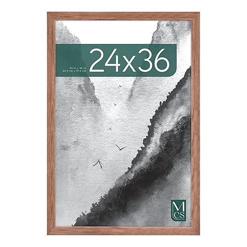 MCS Museum Poster Frame 24x36 Medium Oak, Vertical & Horizontal Wall Hanging Large Picture Frame for Photos, Posters & Art Prints (1-Pack)