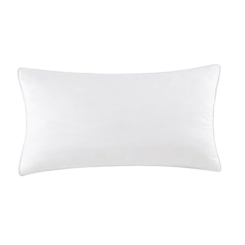 SleepMan Throw Pillow Inserts 12" x 20" (Pack of 1, White) Down Feather Pillow Stuffer Premium Decorative Pillows for Sofa Couch Bed
