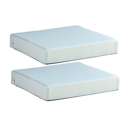 SAMTY 20x20 inch Patio Chair Cushions Non Slip Bottom Chair Pad with Ties Waterproof Square Outdoor Seat Cushion Replacement for Garden Swing Furniture Set of 2, White
