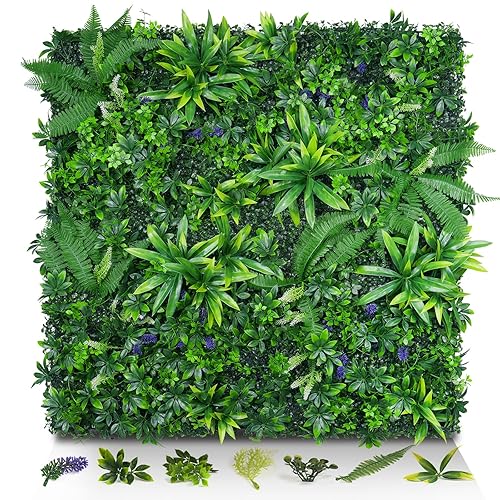 Artificial Grass Wall Panels, 20"x20" 12pcs Hedge Grass Backdrop, UV-Anti Fake Greenery Plant Boxwood Panels, Green Wall Decor for Outdoor Indoor Patio Garden Backyard