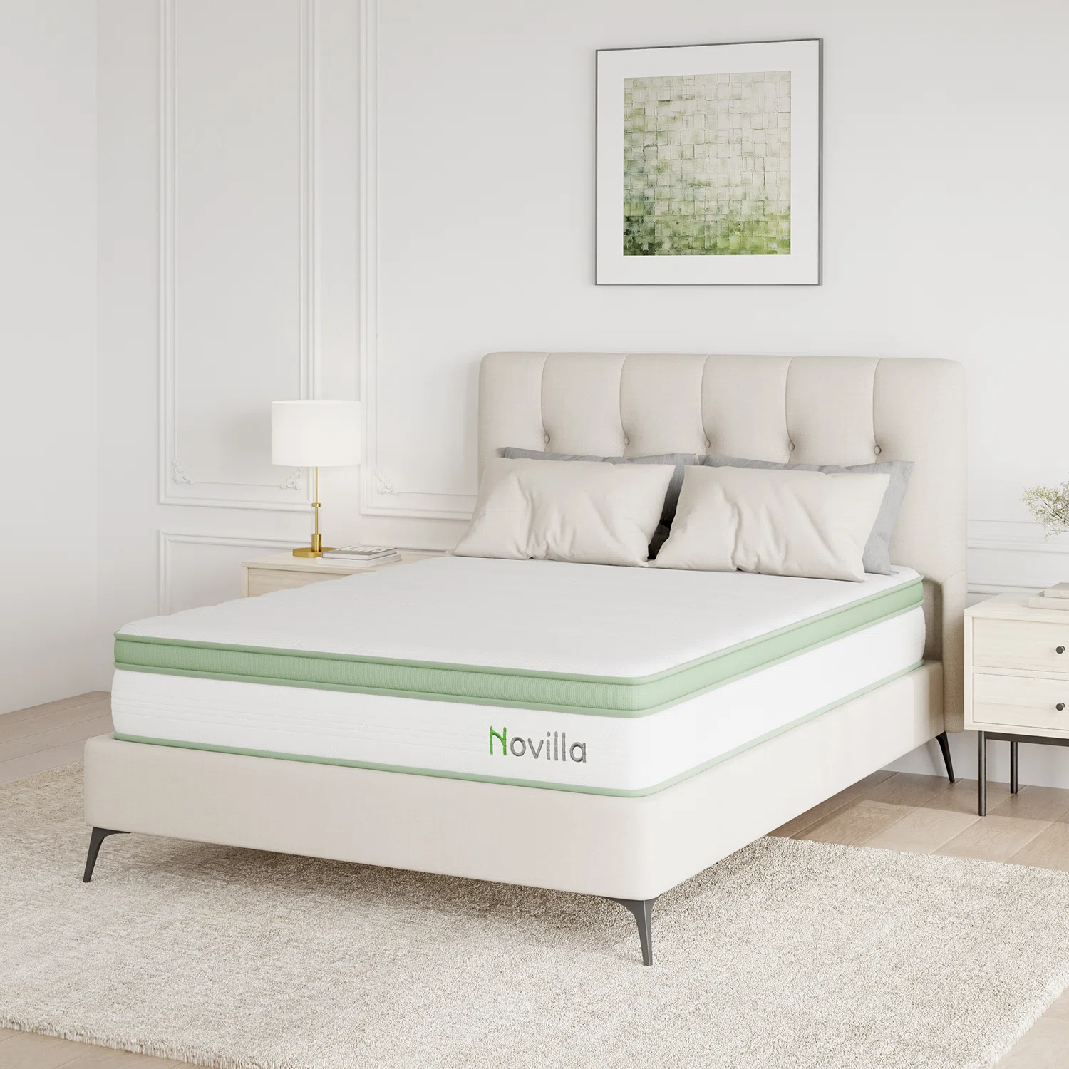 Novilla 6" Medium Cooling Gel Memory Foam Hybrid Mattress, CertiPUR-US, OEKO-TEX Certified