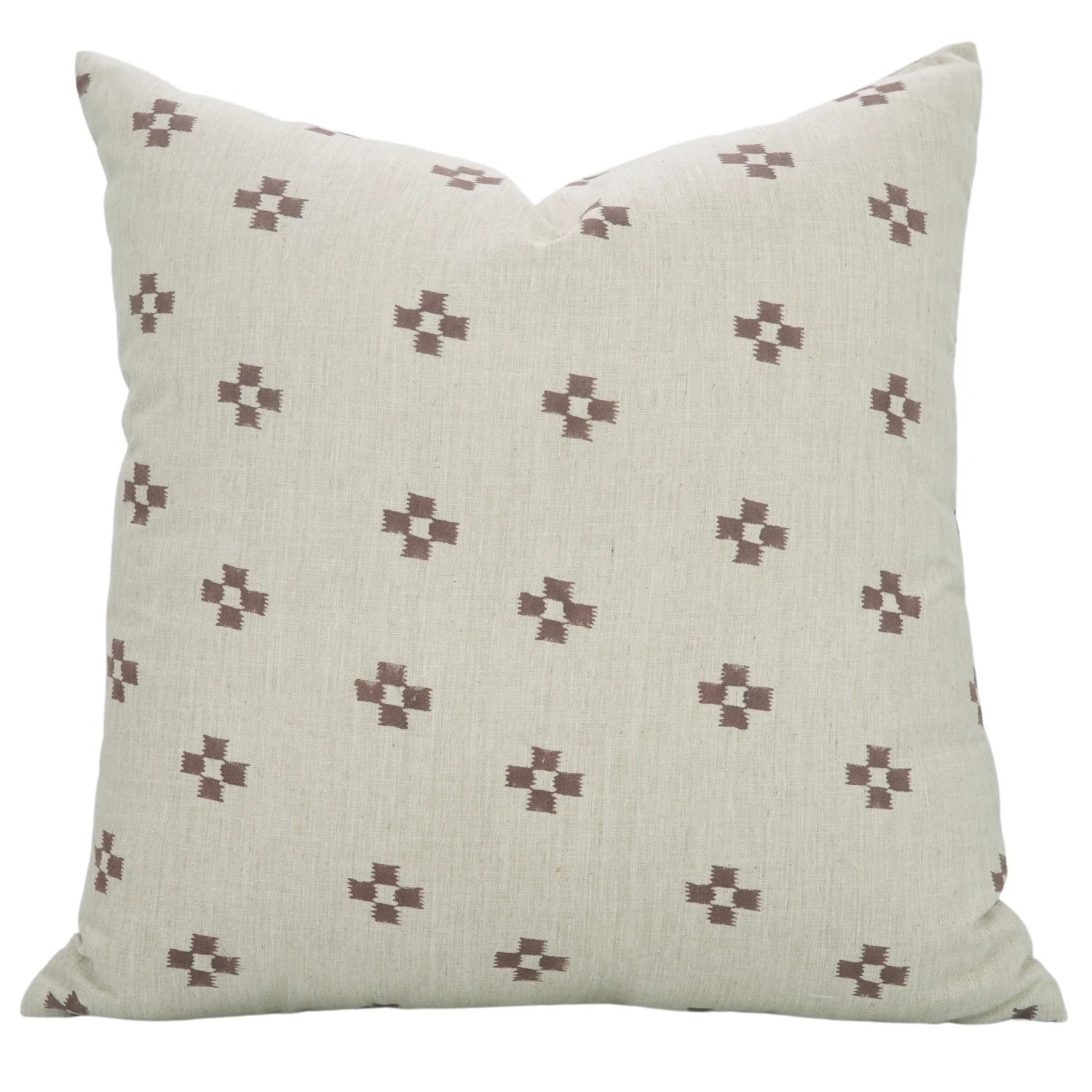 Artisan Floral Block Print Cushion Cover Boho Style Linen Decorative Pillowcase for Living Room & Bedroom- Barfi