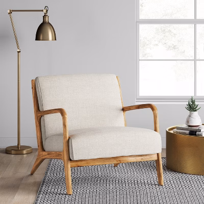 Esters Wood Armchair Husk - Threshold™: Upholstered Vintage-inspired, Comfortable Seating