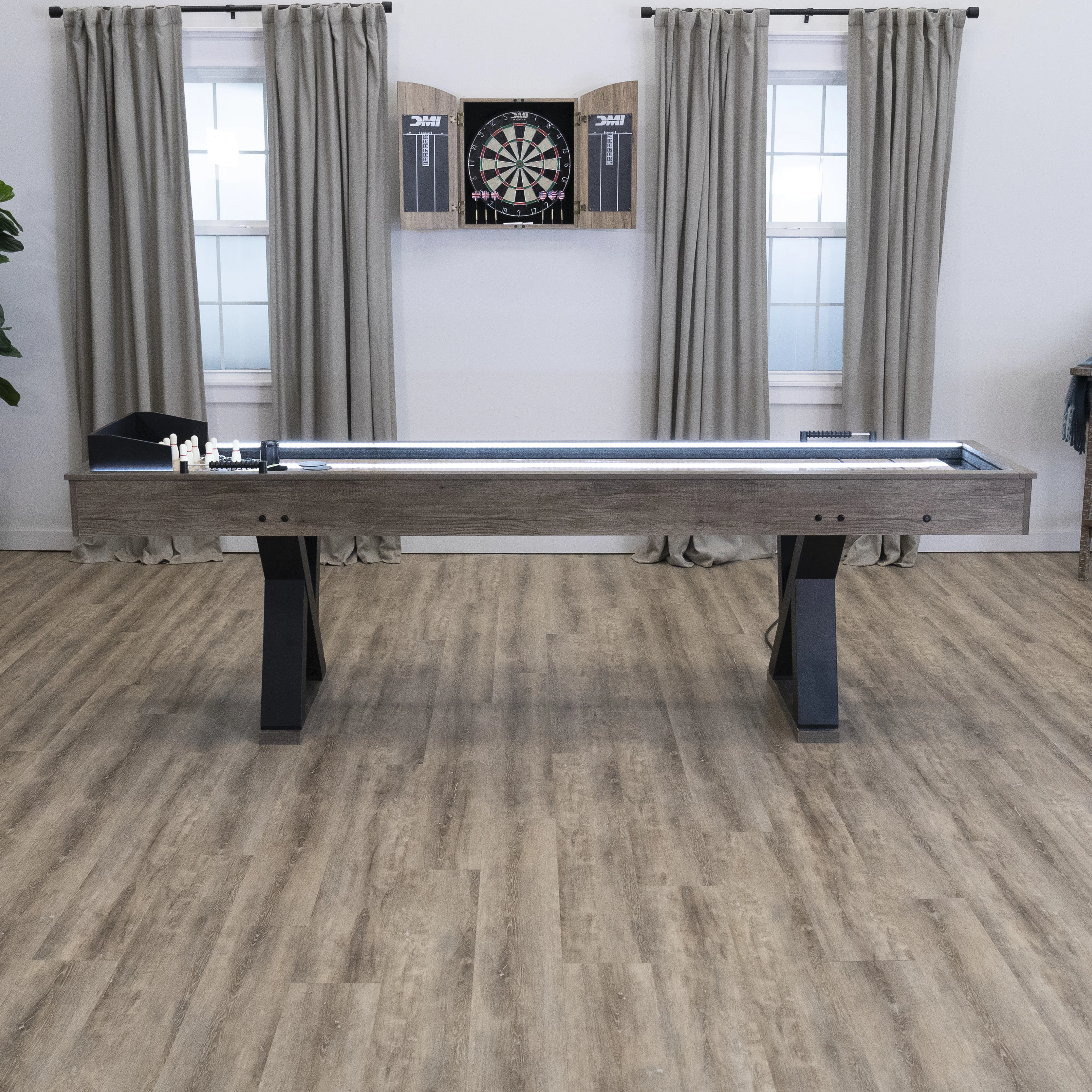 American Legend 9' Kirkwood LED Shuffleboard Table with Bowling
