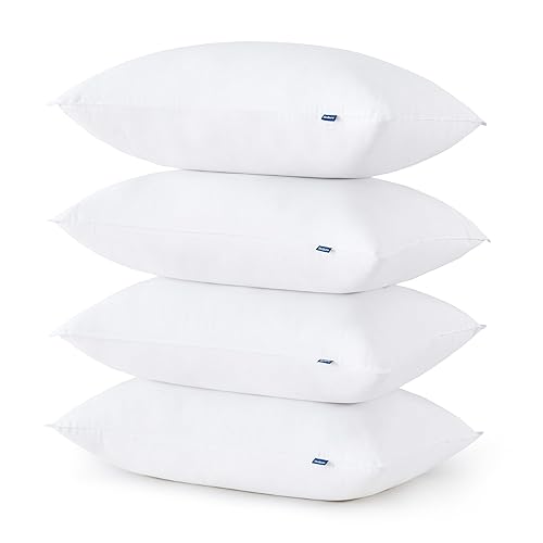 Pillows King Size Set of 4 - Hotel Collection Bed Pillows for Sleeping, with Down Alternative Filling, Soft Support for Back, Stomach or Side Sleepers, King, 48"x19", White, 4 Pack