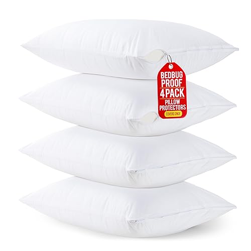 King Pillow Protectors Set of 4 (White)