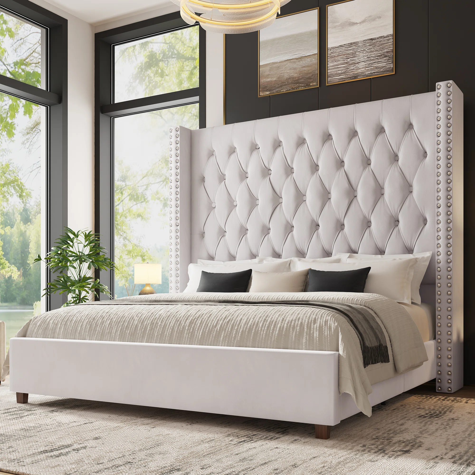 Duluth Upholstered Wingback Bed