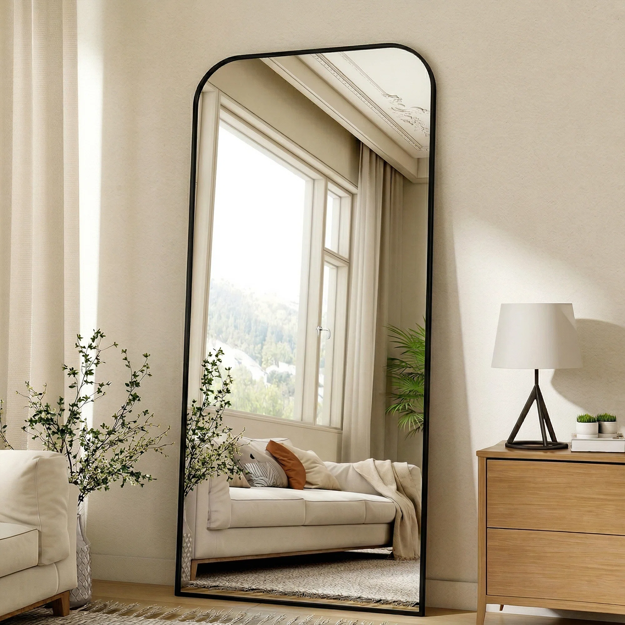 Arched Metal Oversized Full-Length Mirror