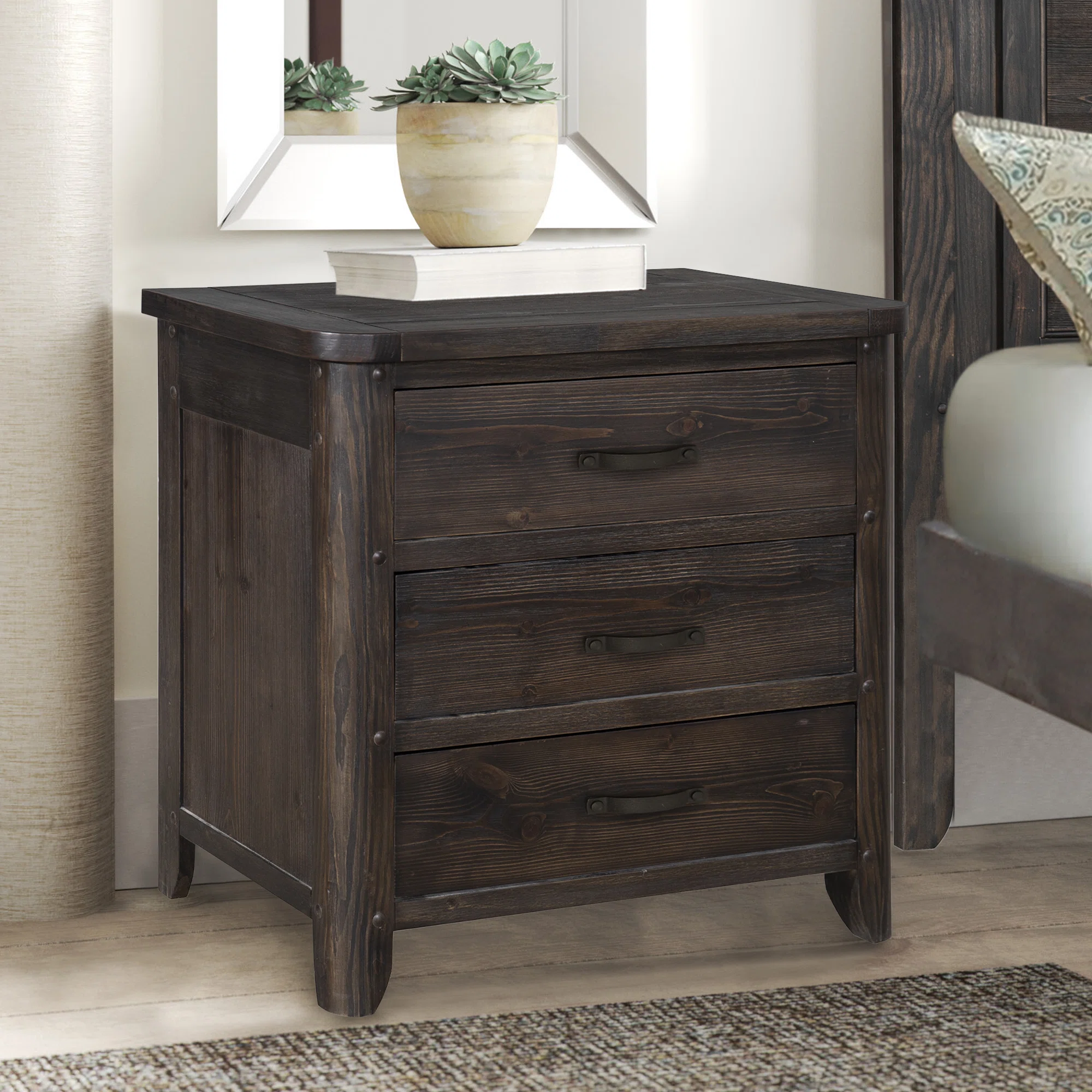 Jaquale Three Drawer Nightstand