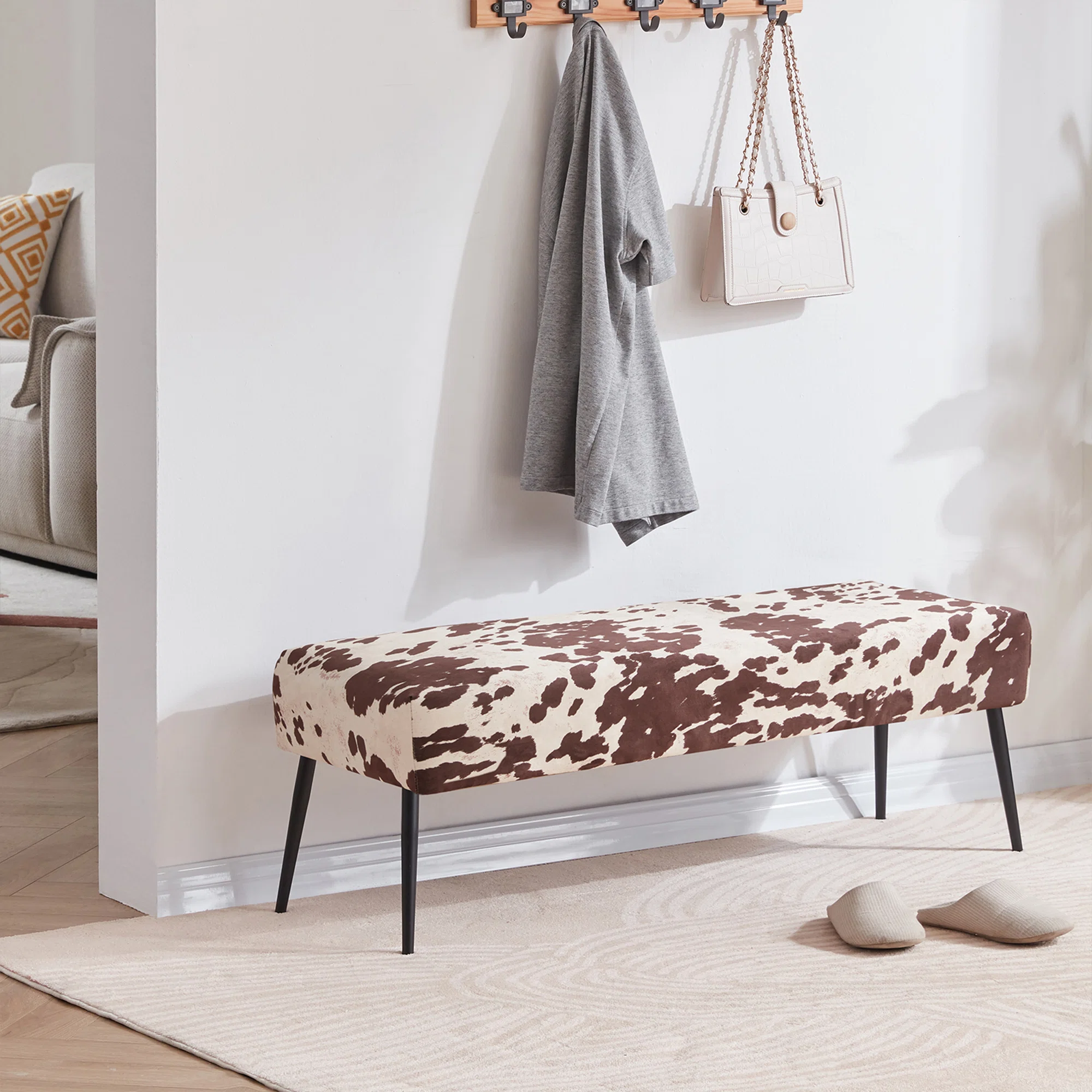 Union Rustic Daisy Upholstered Bench