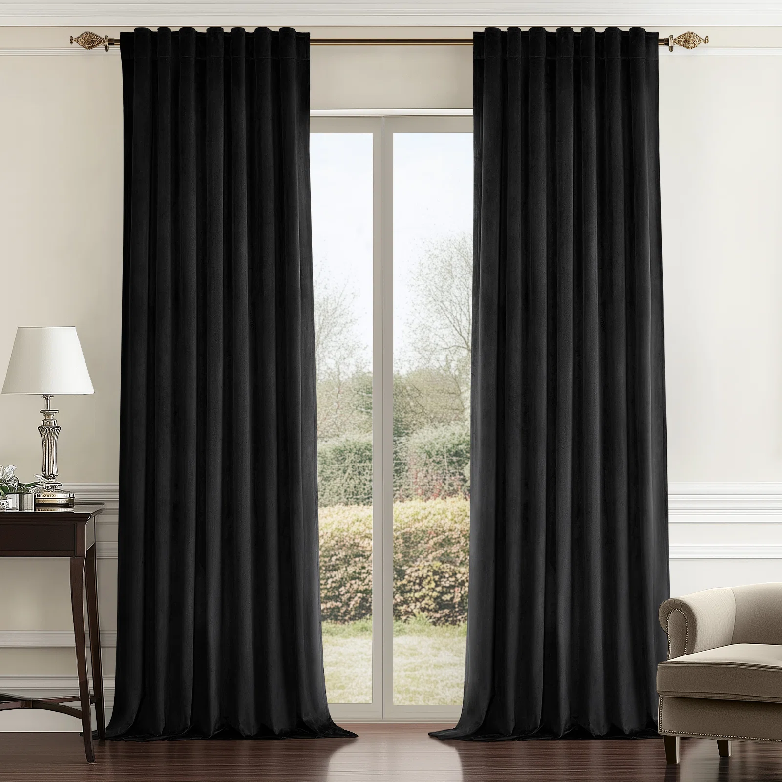 Alicea Velvet 100% Blackout Thermal Curtain Panel Pair